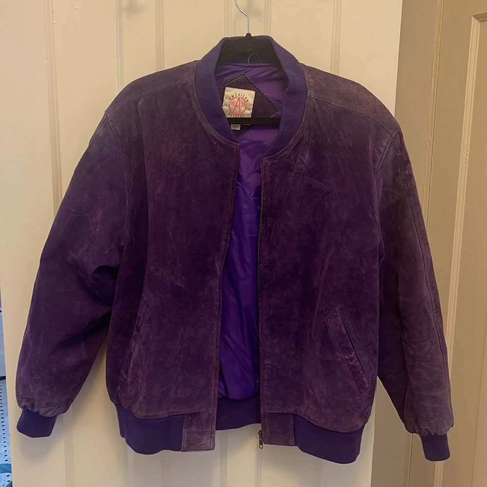 Bomber Jacket - purple Suede. Vintage.